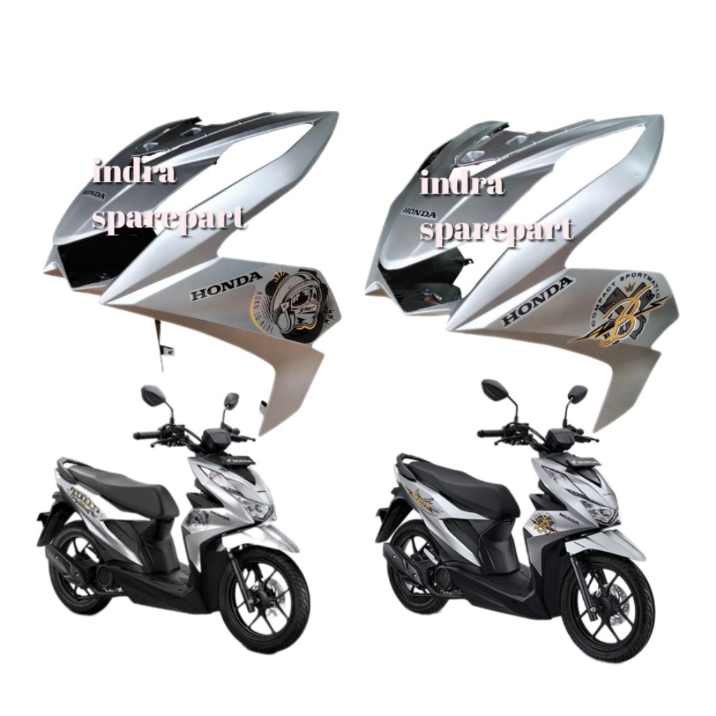 Tameng Body Depan Beat Street LED 2020 2021 2022 2023 Silver Plus Stiker/Striping