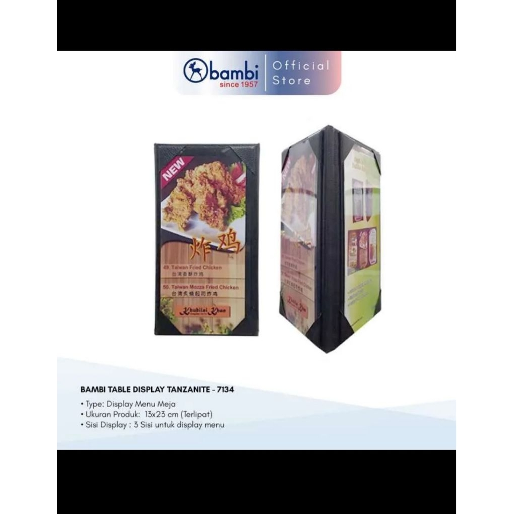

Bambi Tanzanite Table Display Book/Buku Menu Restoran