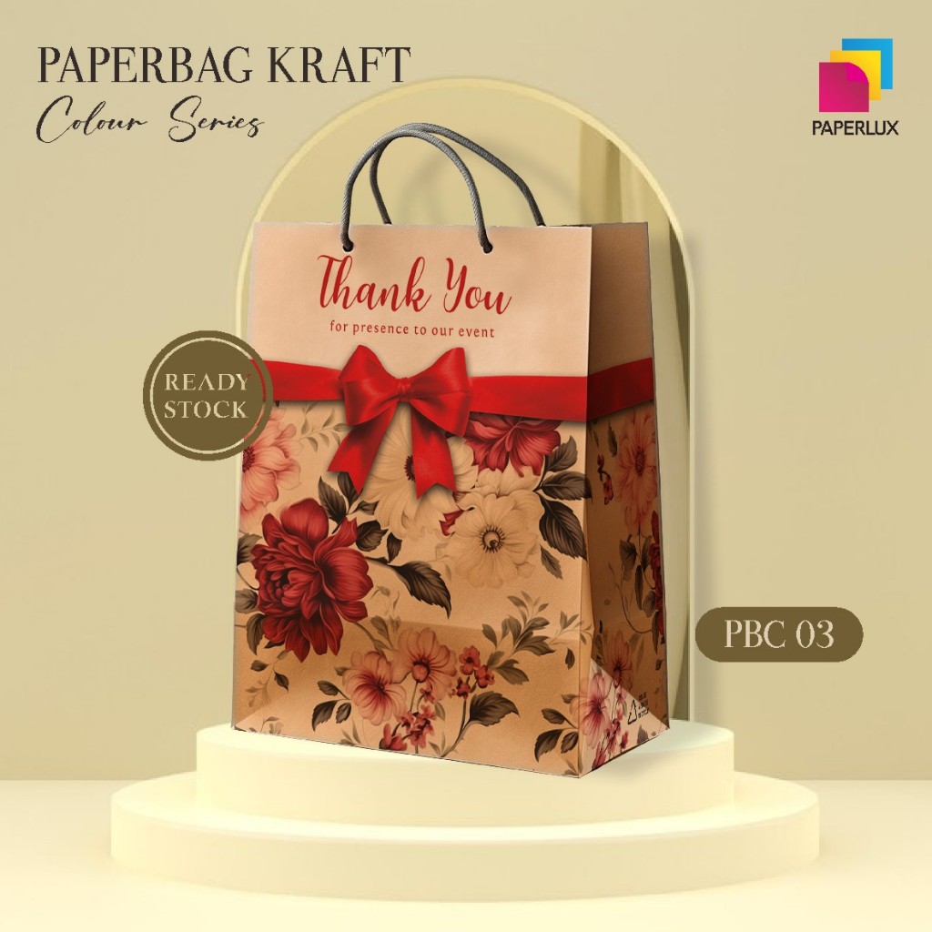 

PAPER BAG MOTIF READY STOCK - TAS SOUVENIR PERNIKAHAN BAHAN KRAFT MURAH PBC 03