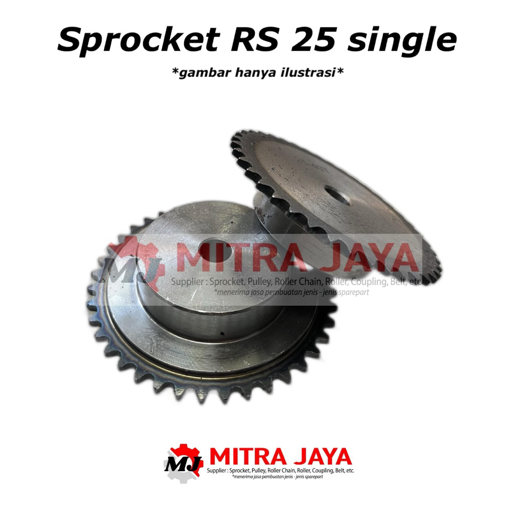 SPROCKET GEAR SINGLE RS 25 x 50T SPROCKET RANTAI GIGI 50