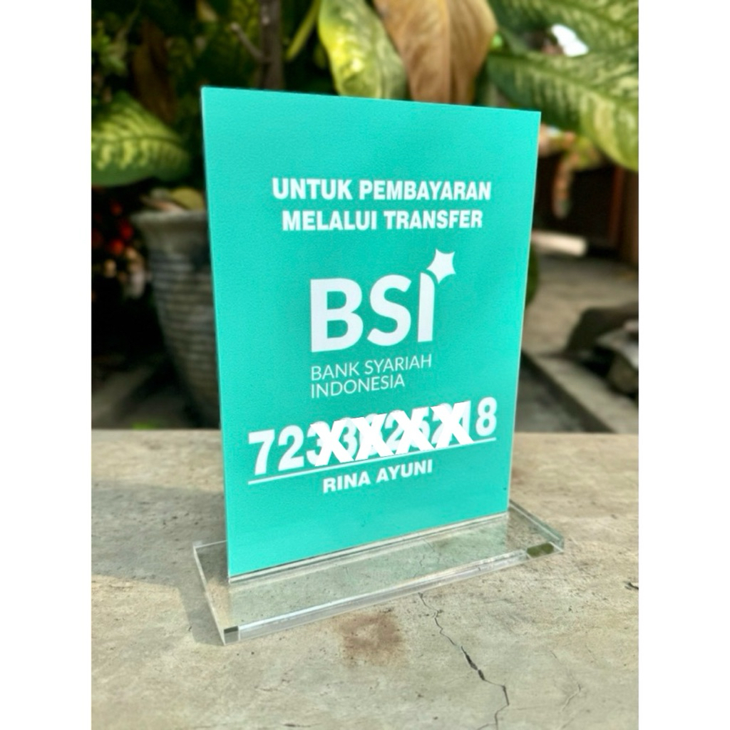 

PAPAN MEJA AKRILIK UKURAN 15x20cm BISA CUSTOM / EDIT REKENING