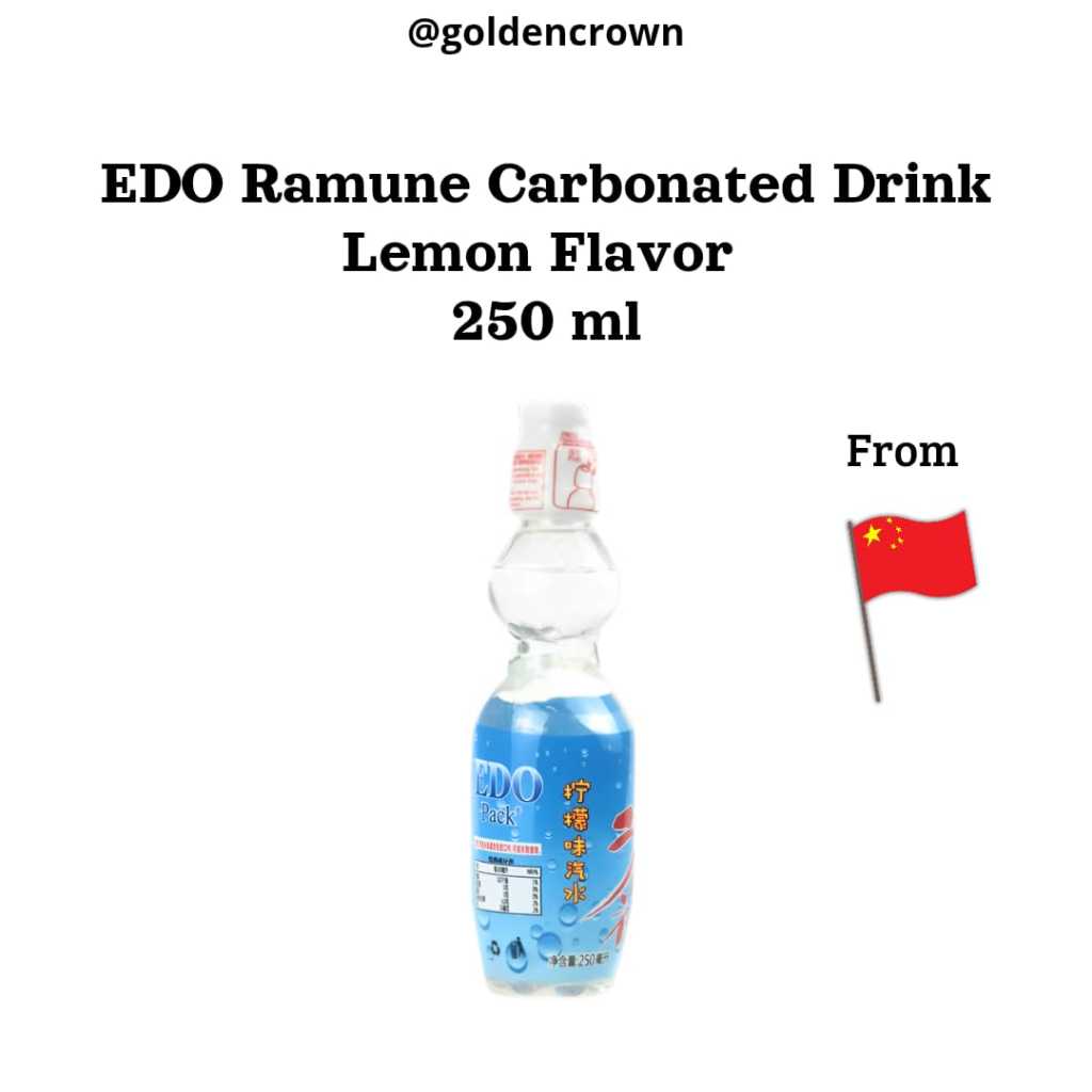 

EDO Ramune Carbonated Drink Lemon Flavor / Minuman Berkarbonasi Rasa Lemon 250ml