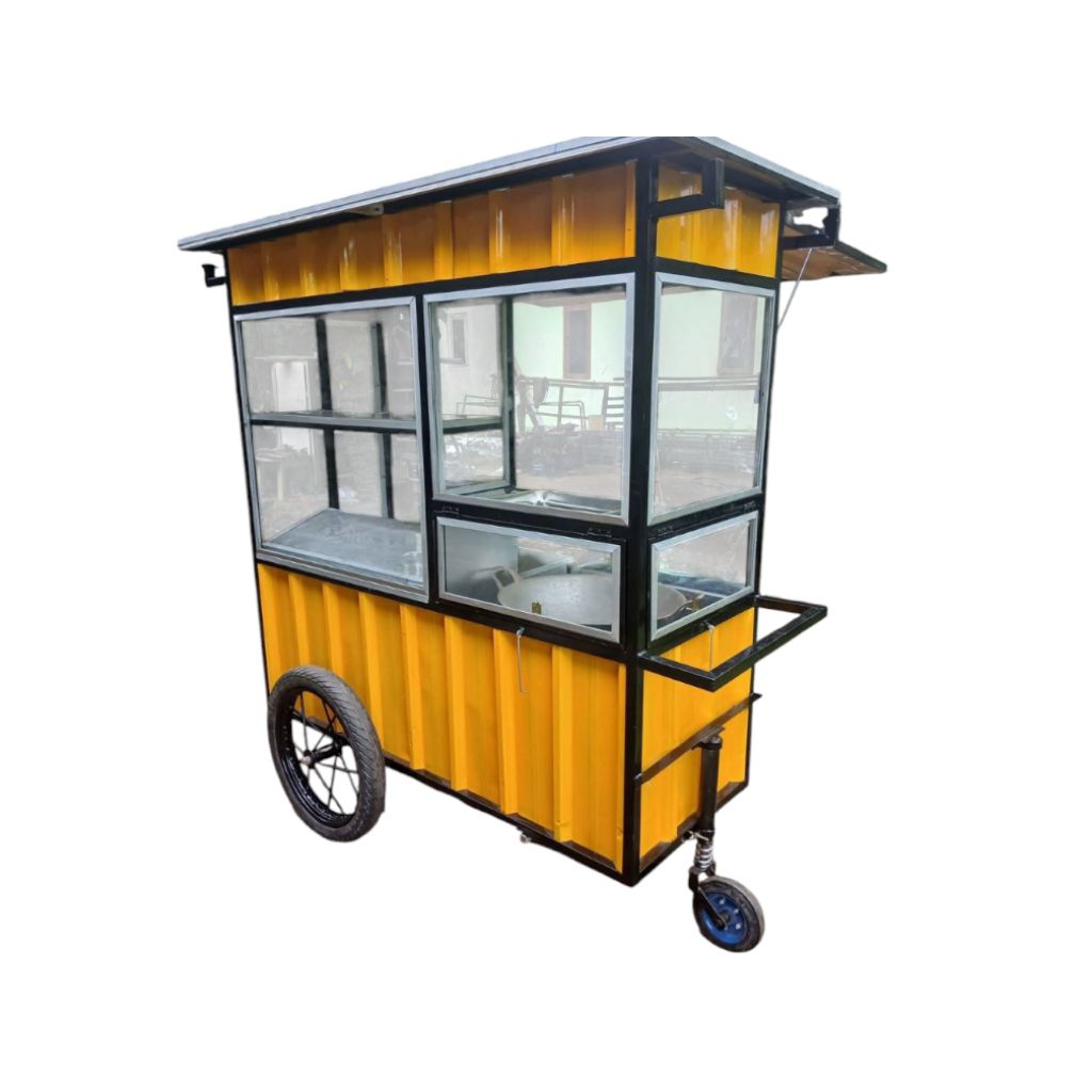 GEROBAK GORENGAN FULL KACA RODA TIGA