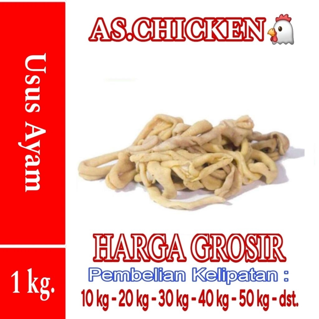 

Usus ayam bersih isi 1kg/usus ayam fresh/usus ayam murah/ayam potong/