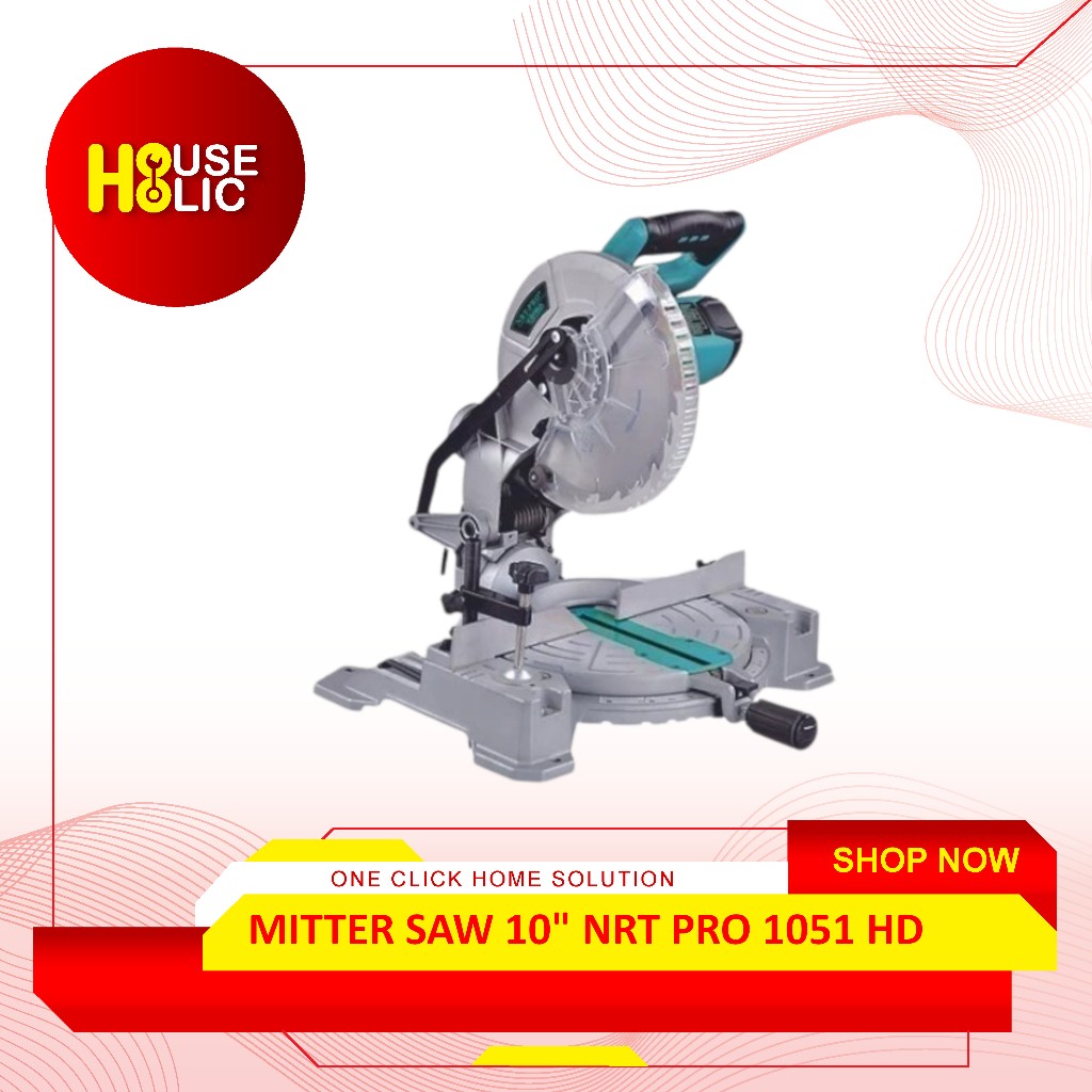 NRT PRO Miter Saw Mesin Gergaji Alumunium Mitersaw 10 Inchi 1051 HD