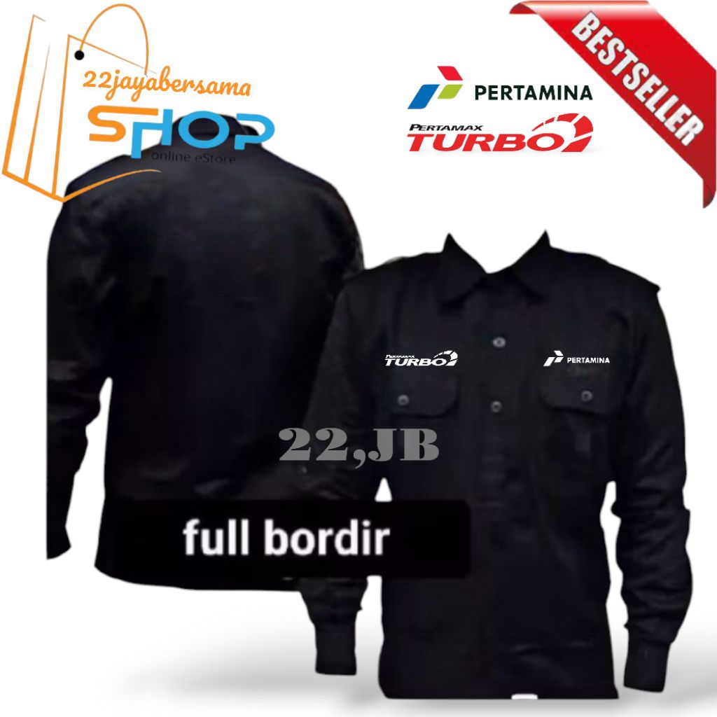Kemeja PERTAMINA PERTAMAX TURBO • Baju Pertamina Pertamax Turbo • Seragam Pertamax Turbo bordir