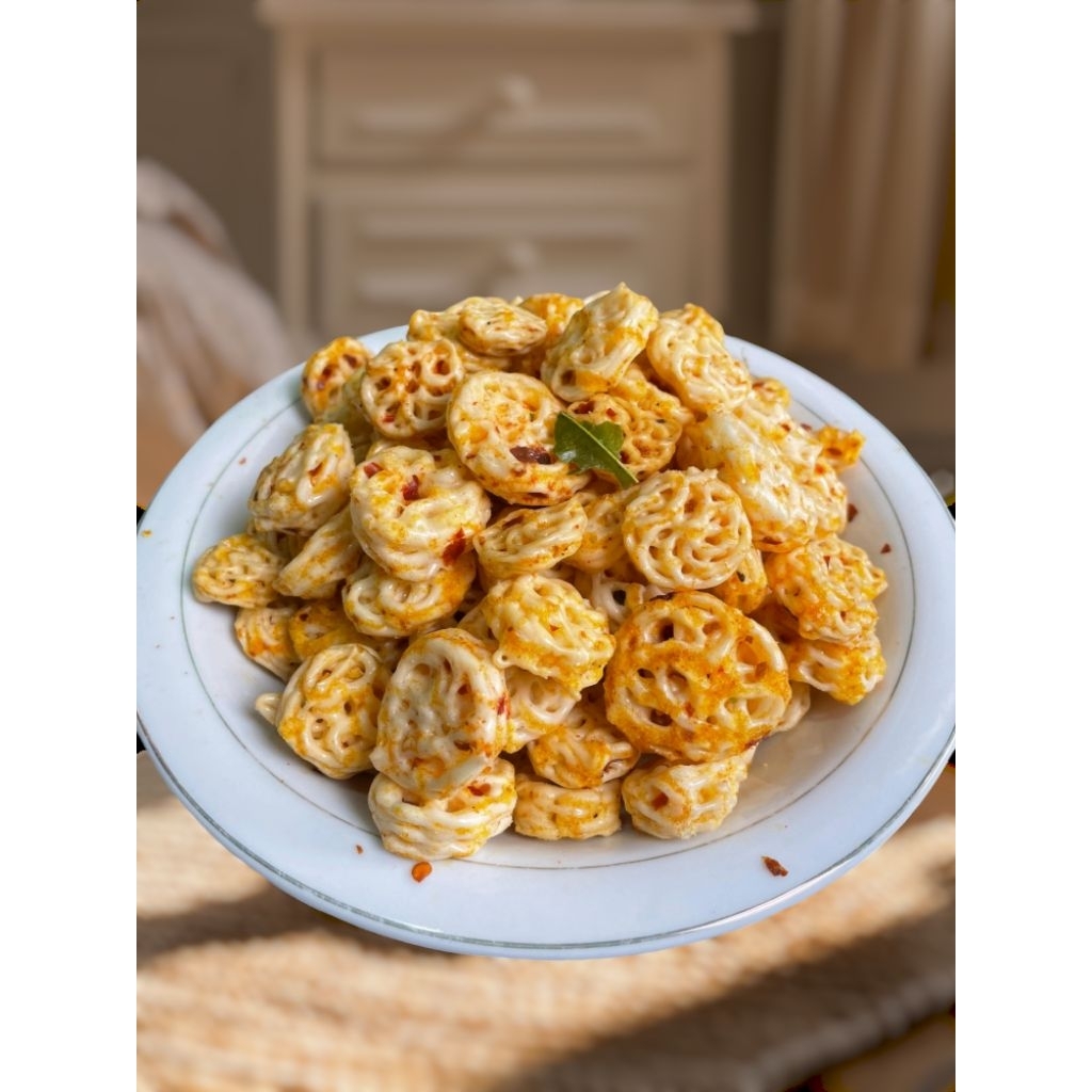 

Kerupuk Rafael mini Gurih pedas daun jeruk mandiri Snack juara