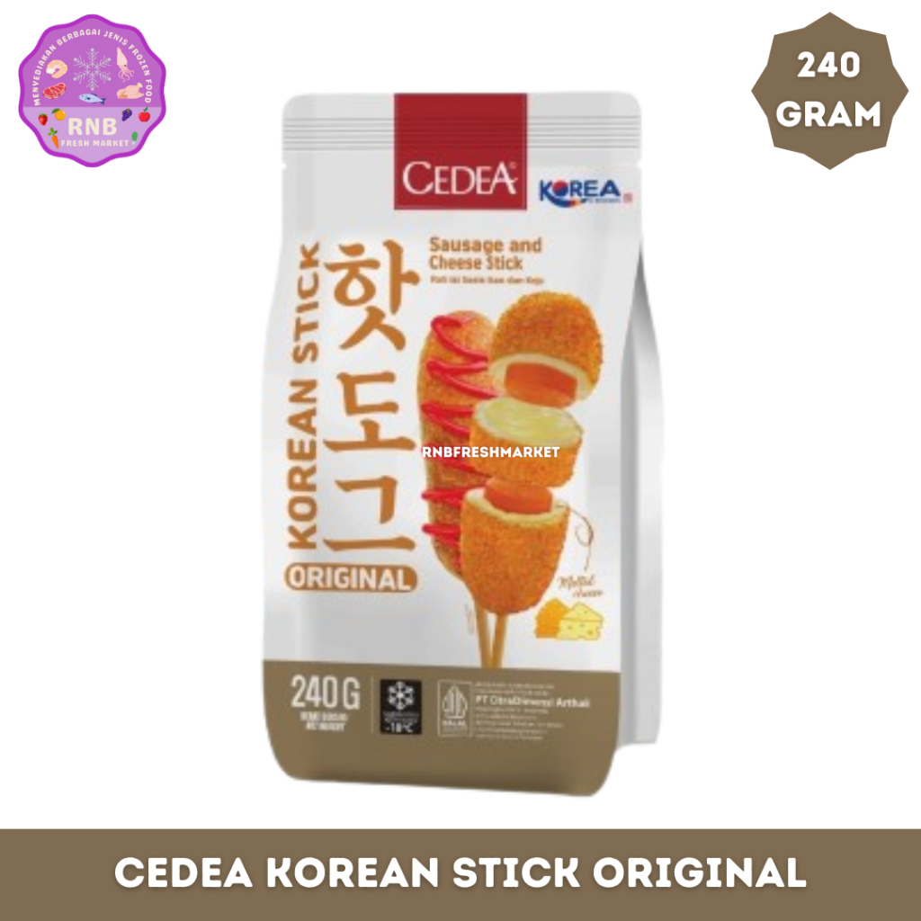 

Cedea Korean Stick Original Roti Isi Sosis Ikan Dan Keju Netto 240 Gram