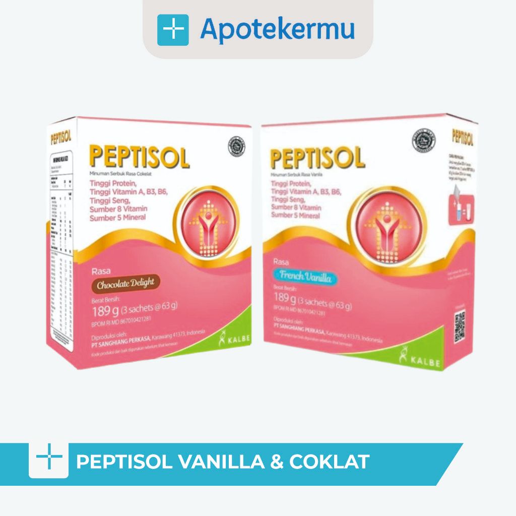 

PEPTISOL VANILLA & COKLAT – SUSU TINGGI KALORI DAN PROTEIN UNTUK PEMULIHAN & PASIEN