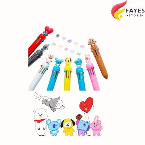 

FAYES COD Pena 1 in 10 Warna Karakter / Pulpen Mekanik Gel Korea / Pen Alat tulis Sekolah U145