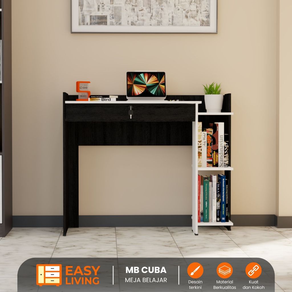EASY LIVING - MEJA BELAJAR series CUBA Meja Belajar Minimalis Modern Kokoh dan Elegan Untuk Anak Dew