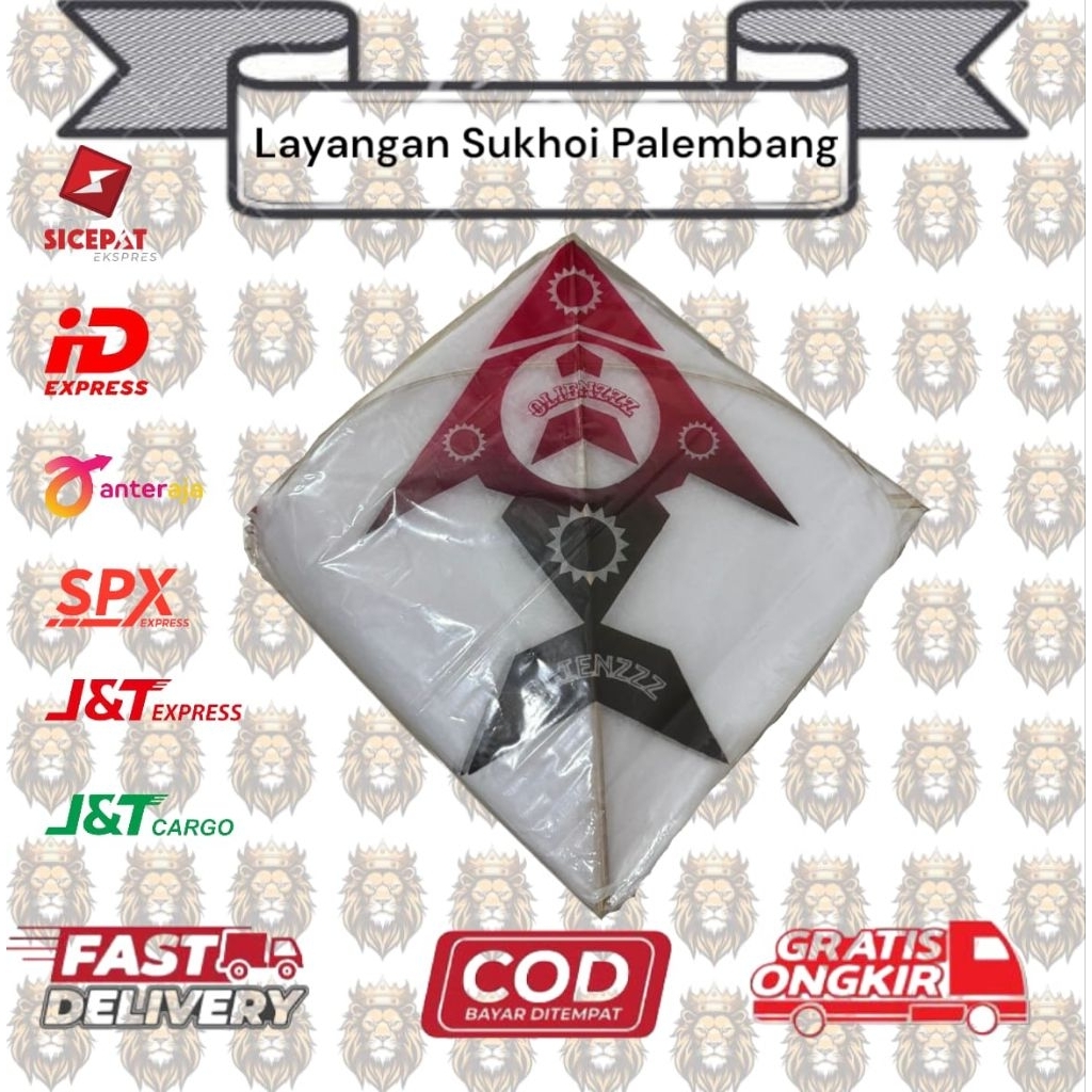 Layangan Palembang Sablon Motif Sukhoi [ 50 pcs ]