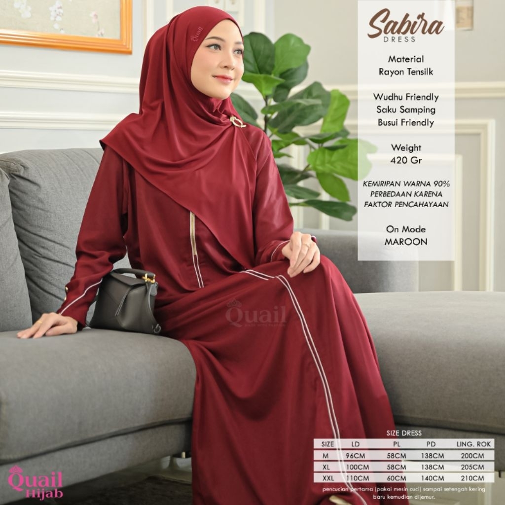 QUAIL HIJAB - GAMIS SABIRA/GAMIS WANITA/GAMIS WANITA ELEGANT/GAMIS POLOS MIX LIST WARNA SENADA/GAMIS