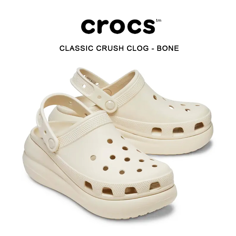 Original Crocs Classic Crush Clog Bone / Crocs Women's Classic Crush Clog