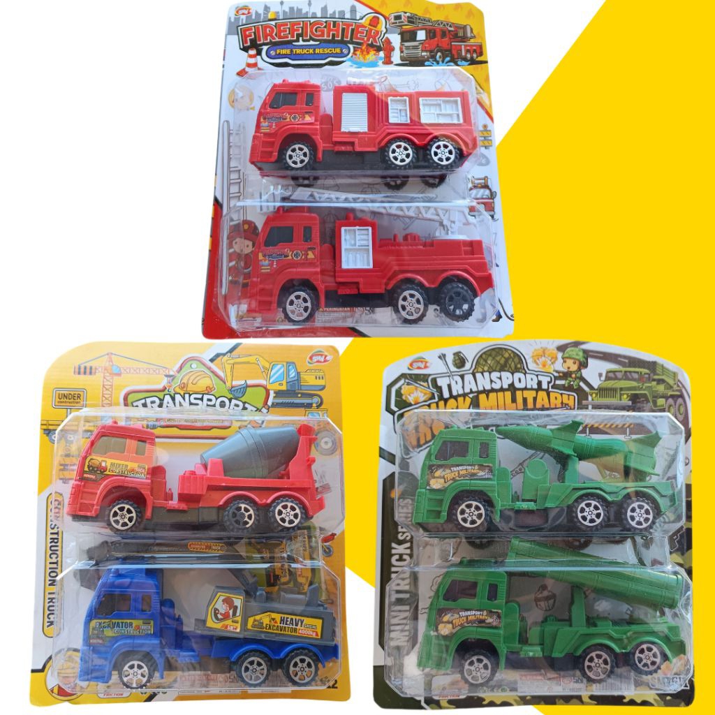 [VB] MAINAN TRUCK BESAR ISI 2 PCS | MAINAN TRUCK PEMADAM TRUCK KONSTRUKSI TRUCK MILITER BESAR