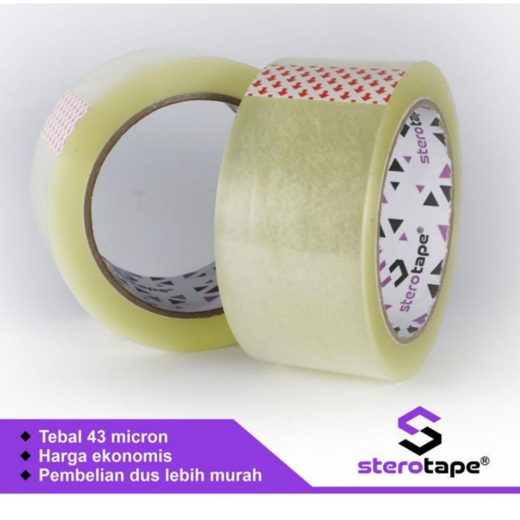 

Lakban Solatip Bening 45mm 2" 50 yard merek Stero Tape