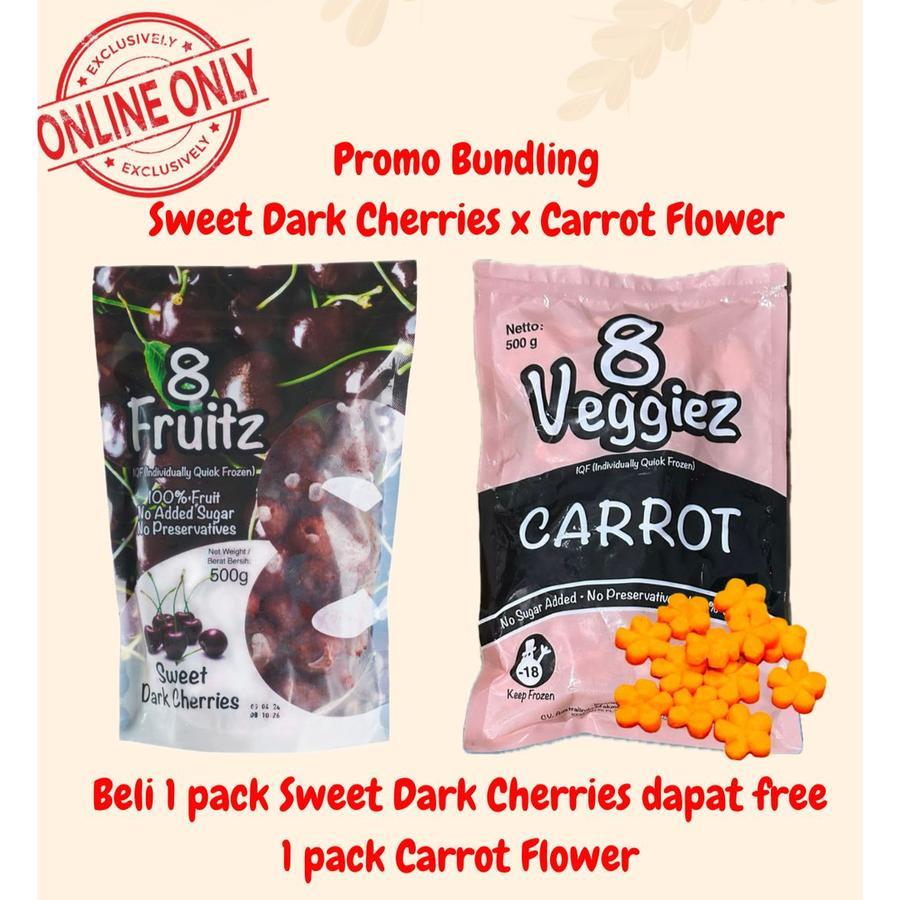 

Frozen Sweet Dark Cherries 500 Gr - Free Carrot Flower 500 Gr