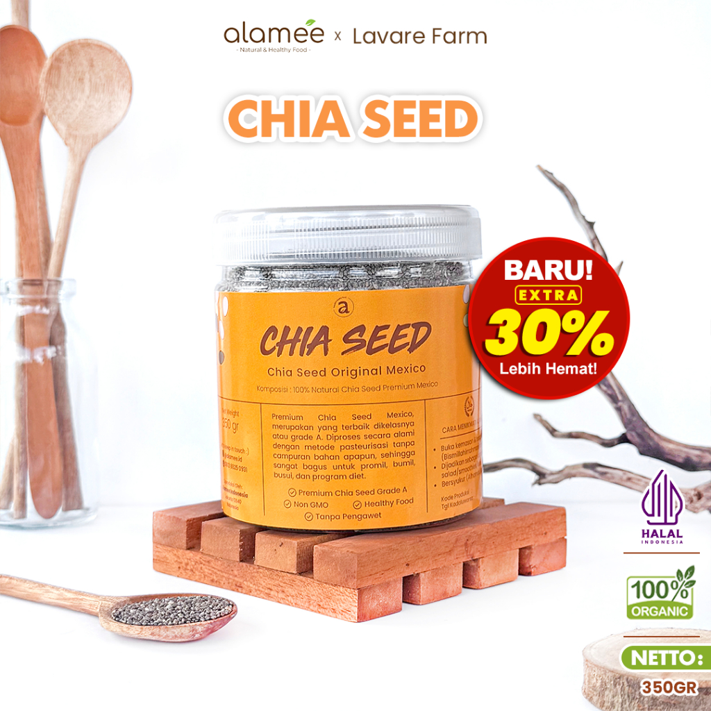 

Organic Chia Seed Grade A Biji Chiaseed 350 gr Rempah JSR Premium Meksiko buma organik