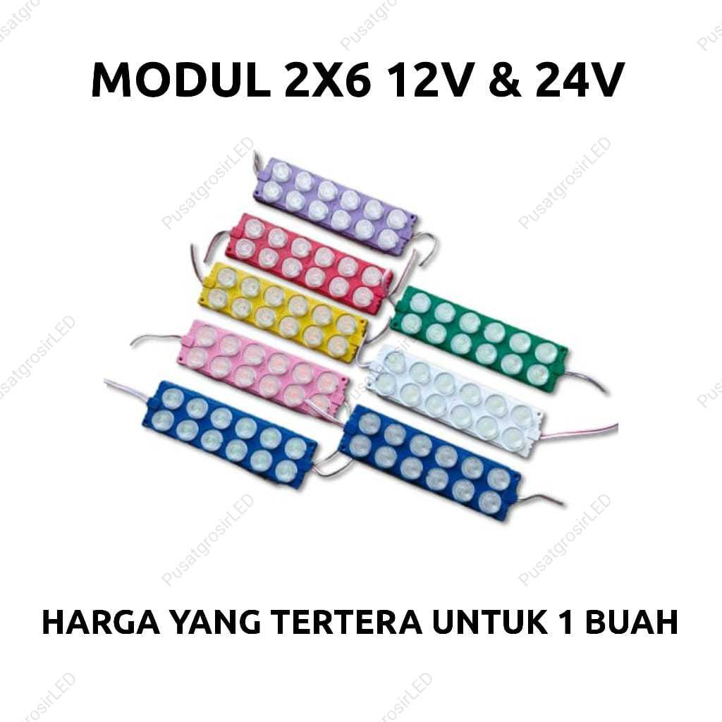 Min.Order 5 Pcs - 12Volt/24Volt - Modul Led 12 Mata Besar 2x6