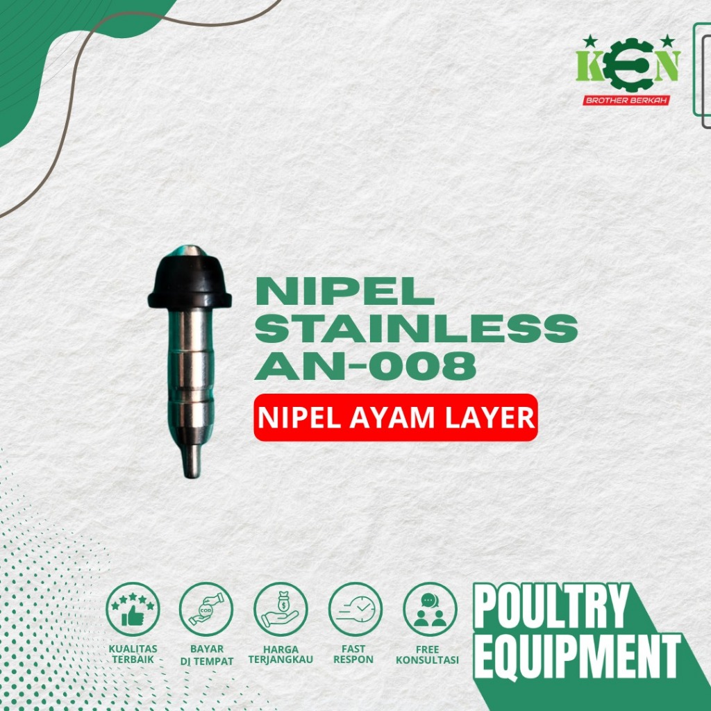 Nipel Stainless Nipple Nepel Drinker AN 008 Tempat Minum Ayam Broiler Petelur Layer Puyuh