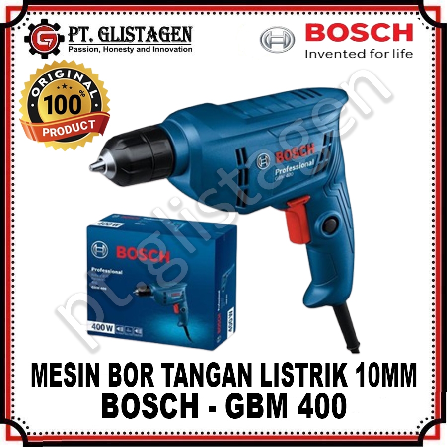 BOSCH GBM 400 Mesin Bor Tangan Listrik 10mm Mesin Bor 10mm Mesin Bor Electric Drill 10mm GBM400 GBM-
