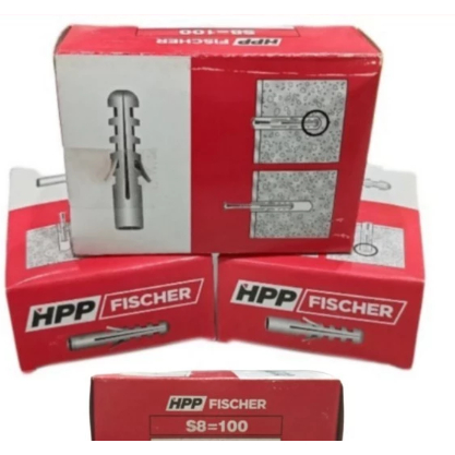 S8 Fisher Baut Viser S8 Tanpa Baut 1 Kotak +- 100 Pcs Fischer S8 Tanpa Skrup Visher Dinding