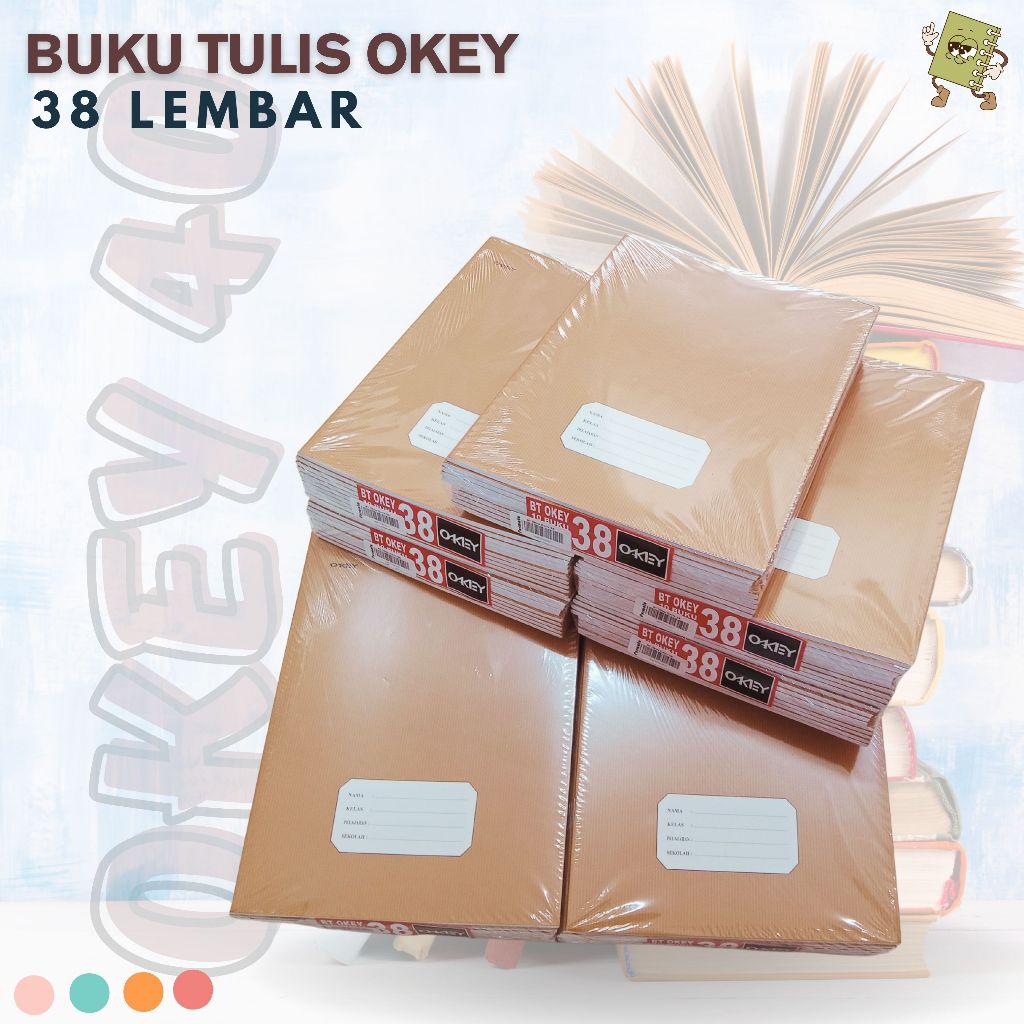 

Buku Tulis Kwarto OKEY 38 Lembar Sampul Craft Coklat 1 Pack Isi 10 Buku