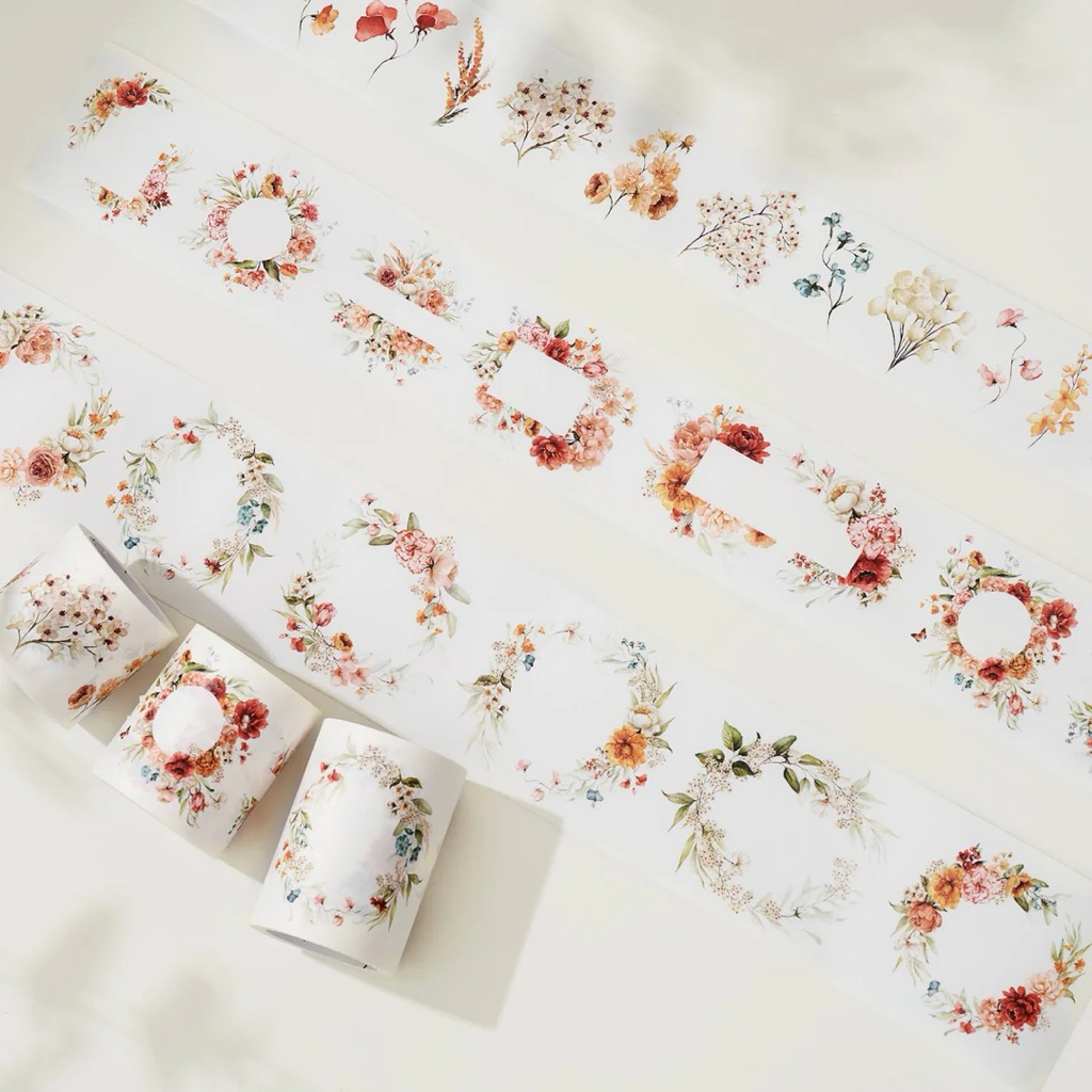 

3 Pcs Set Autumn Bouquet Washi Paper Sticker Cut By WT