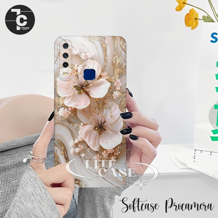 Silikon lentur Hp VIVO Y12 Y12I Y15 Y17 Y19 Y30 Y30I Y50 Fashion Case Motif bunga keren aesthetic - 