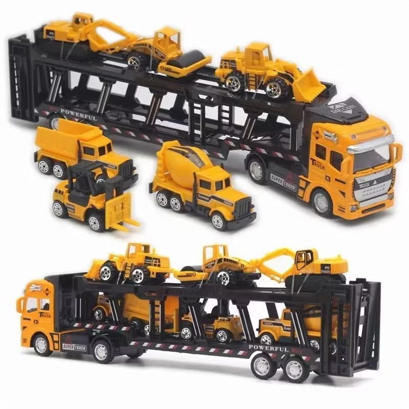 Mainan Mobil Mobilan Truck 7 IN 1 Truck King Model Alloy Mobil Pullback Diecast Military Engineering