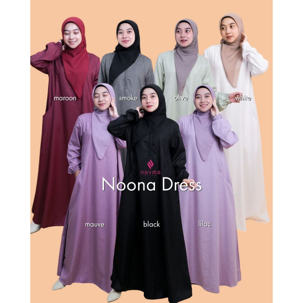 Nayma Hijab - NOONA DRess (Gamis Saja ) Bahan Katun Madinah Adem Polos Cakep