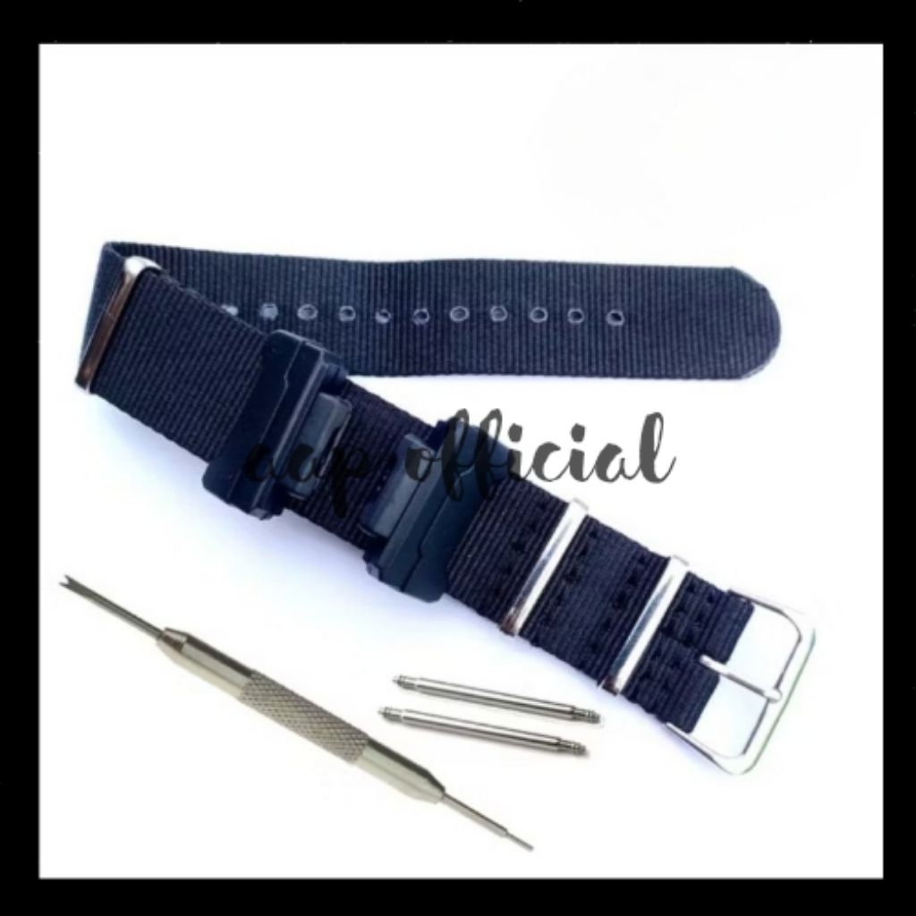 Tali jam tangan Casio G shock Nylon Nato strap Jam Tangan Adapter Hitam