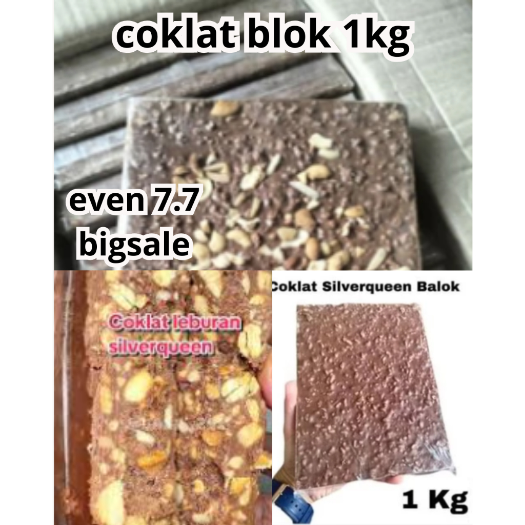 

Coklat Blok Silverqueen 1kg Cokelat Kiloan Mix Milk Delfi isi kacang mede