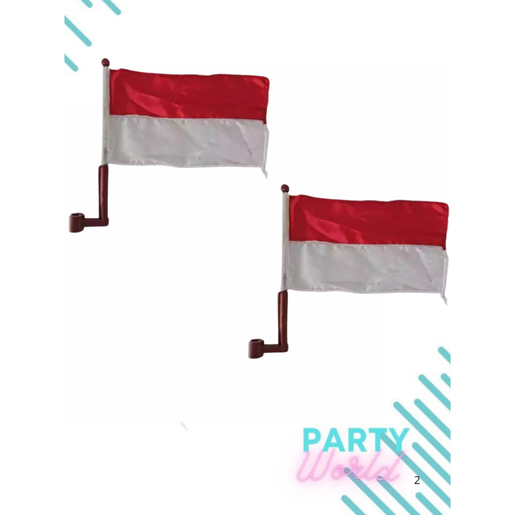 BENDERA MOTOR PLUS TIANG/BENDERA MERAH-PUTIH BENDERA MERAH PUTIH MOTOR TIANG UNTUK SPION MOTOR