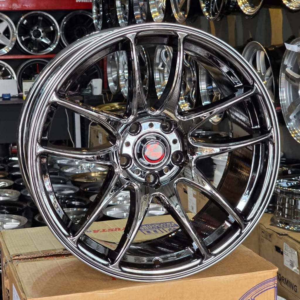 Velg Work Kiwami Ring 18 Lebar 8,5 ET 35 Warna Black Chomre | Velg R18 | Velg Mobil | Velg Racing | 