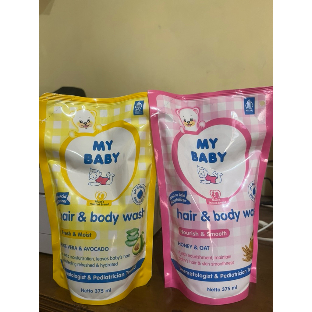 My Baby Hair & Bodywash 375 ml Refill | Sabun Cair Bayi