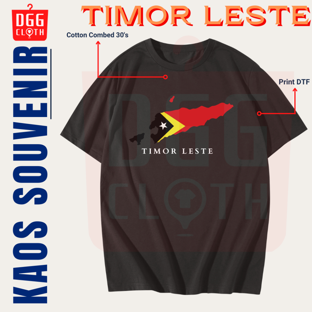 DGG Kaos Oleh-Oleh Timor Leste Black Tshirt Baju Souvenir Dili City Dewasa Anak Type 2