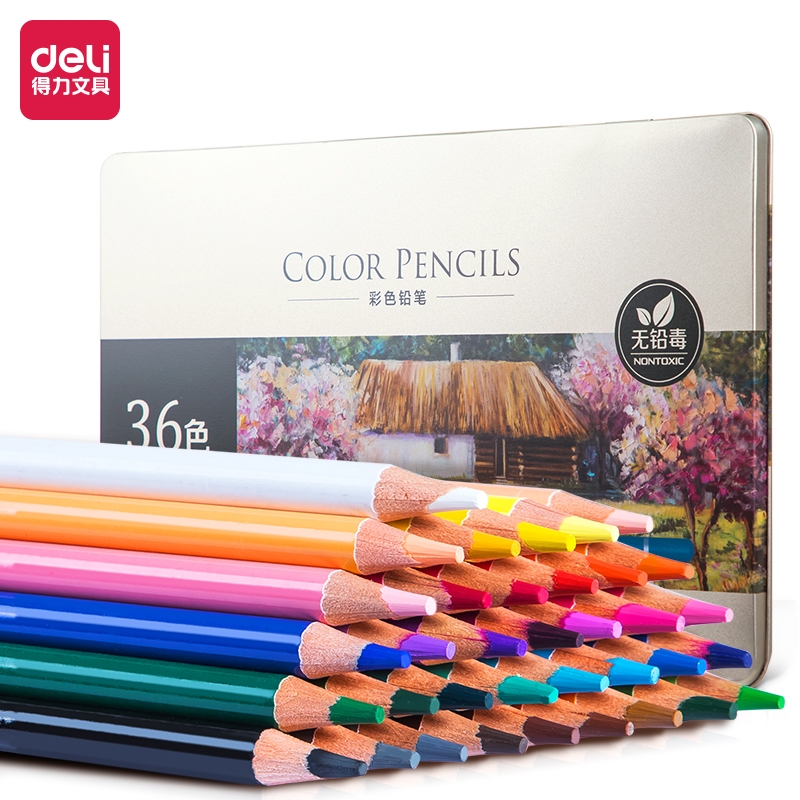 

Deli High-grade Oil Pencil Color Pensil Warna Minyak 36 Warna 6566