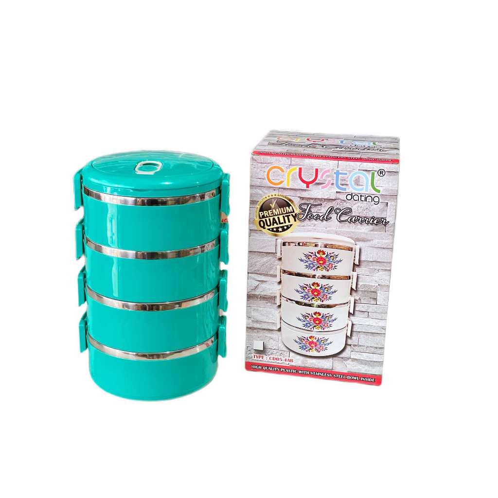 Rantang Crystal Food Carrier susun 4 Rantang Stainless steel susun 4
