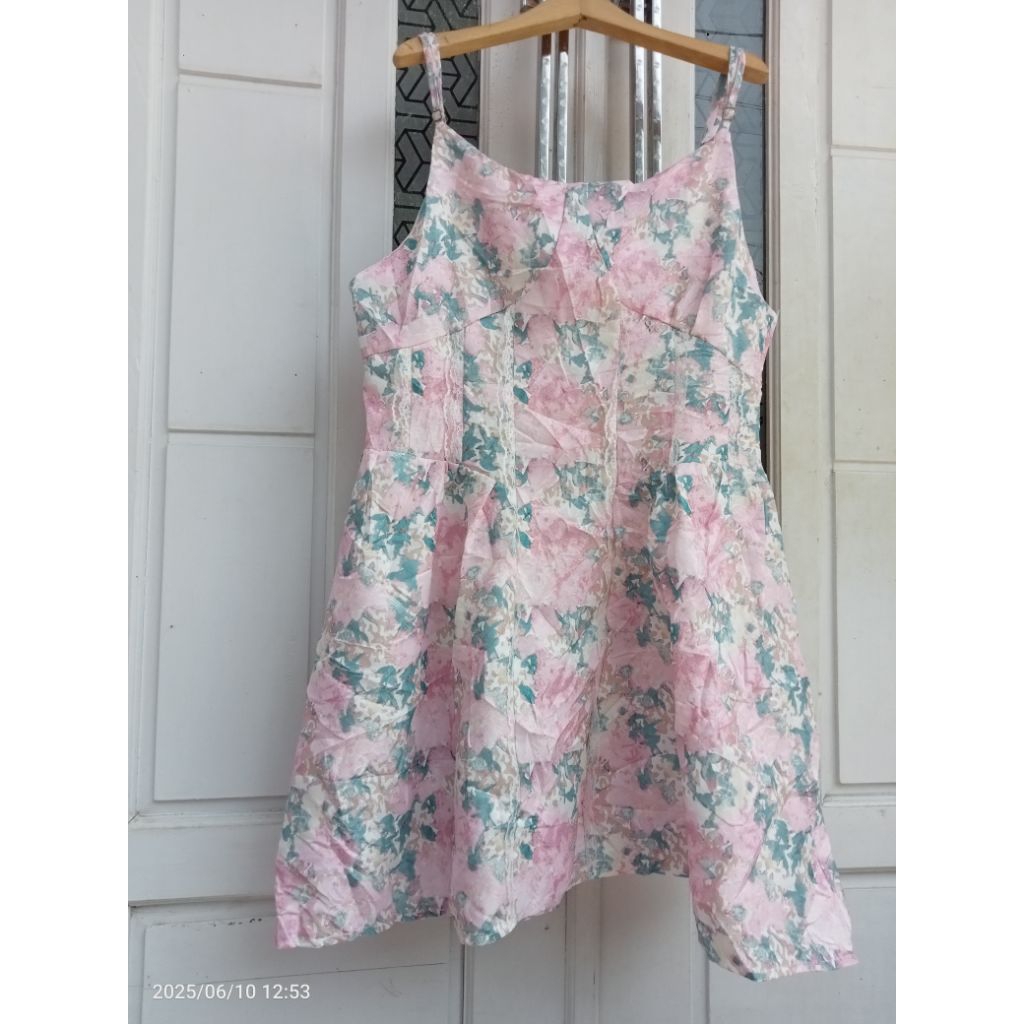 dress bunga vintage tali satu (preloved)