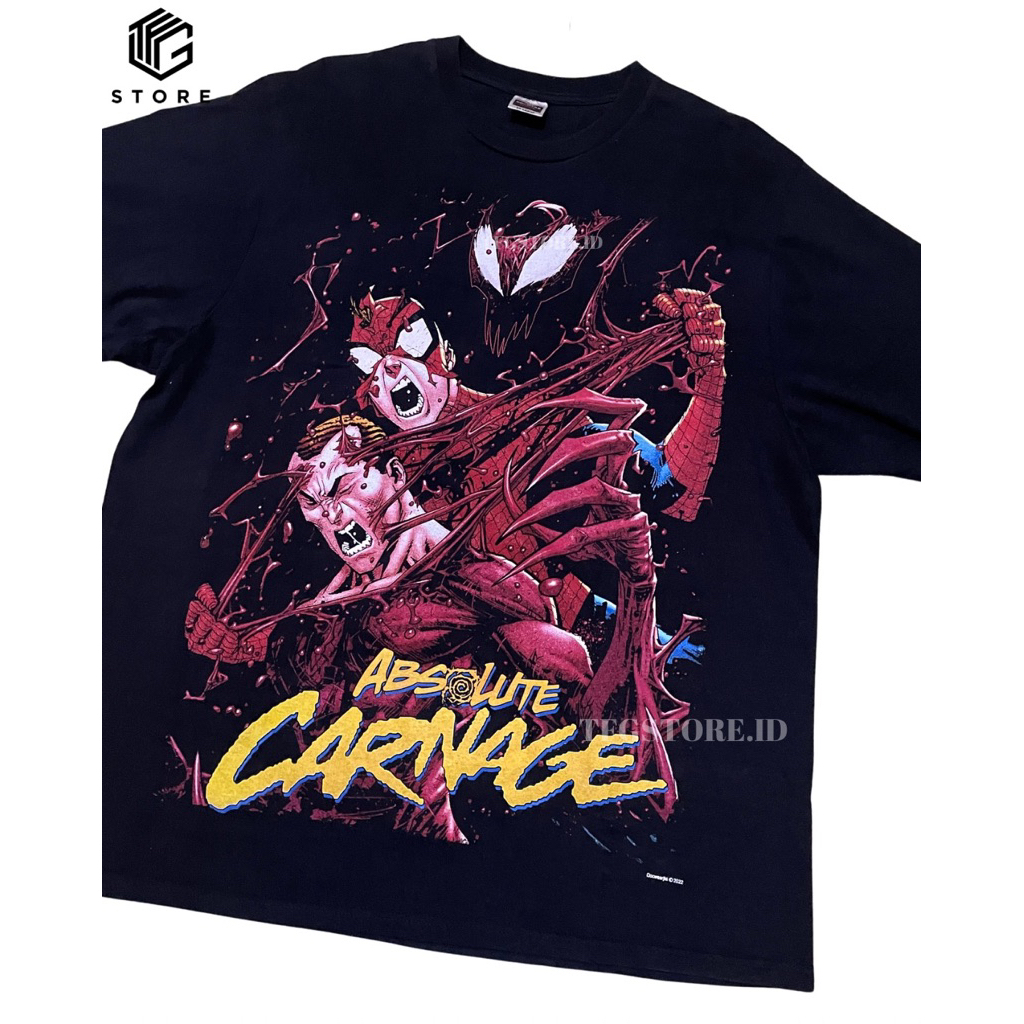 Absolute Carnage Venom Spiderman Marvel Tshirt Kaos Big Print Bootleg Premium XXL