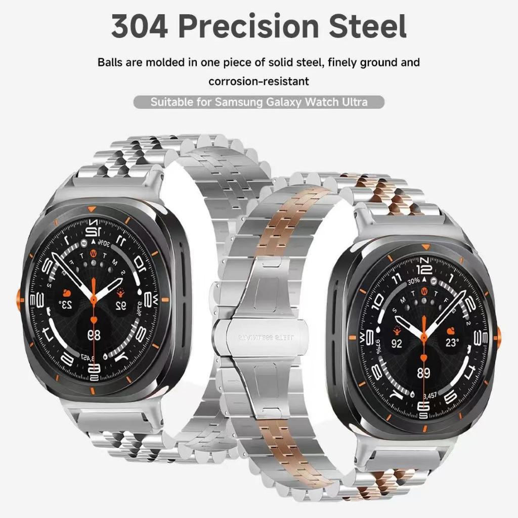 Tali Jam Tangan Stainless Steel untuk Samsung Galaxy Watch 7 Ultra 47mm Tali Jam Tangan untuk Galaxy