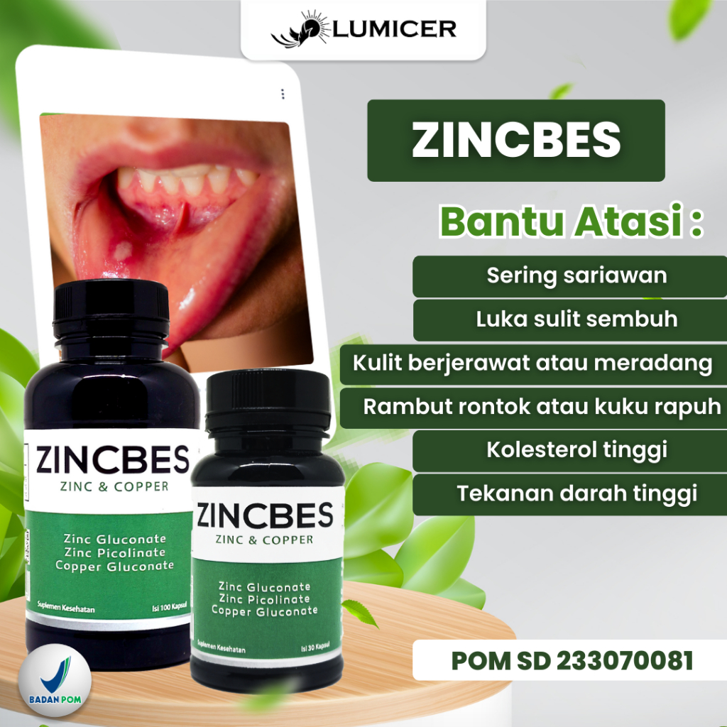 ZINCBES SUPLEMEN KESEHATAN ISI 30&100 KAPSUL - ZINC & COPPER - PICOLINATE
