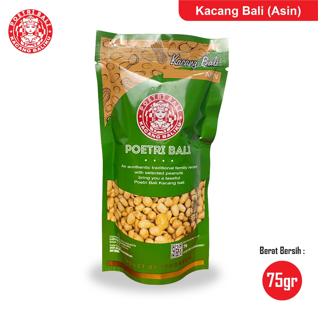

Poetri Bali Kacang Bali Asin 75 gram - Poetri Bali Surabaya