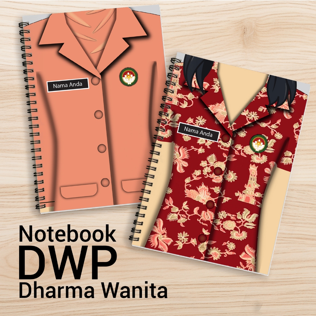 

Notebook Buku Tulis Cover DWP / Dharma Wanita Hijab dan Non Hijab batik dan polos