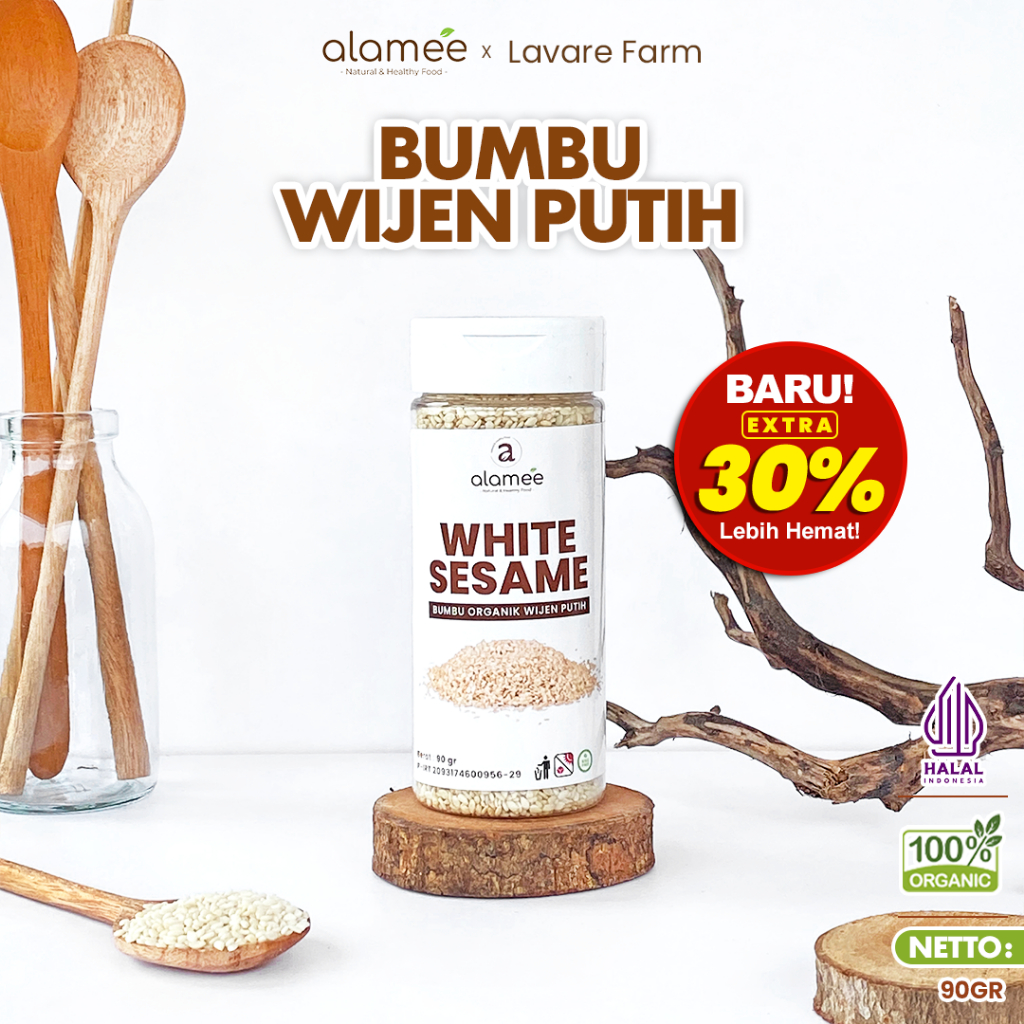 

ALAMEE Wijen Putih White Sesame Seed Bumbu Dapur Organik Masak Rempah Tanpa Campuran 90g BUMA