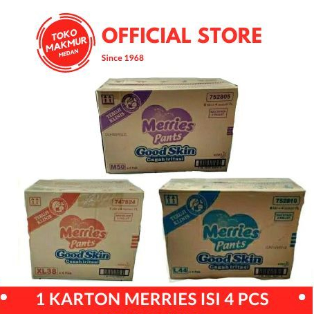 1 KARTON MERRIES PANTS M48 / L42 / XL38 ISI 4 PCS