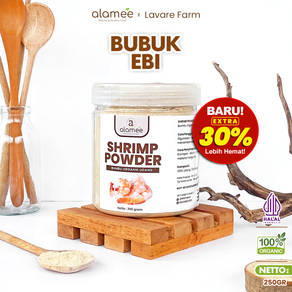 

ALAMEE Ebi Bubuk Halus Udang Bumbu Dapur Organik Shrimp Powder Giling Praktis Toples 250gr BUMA