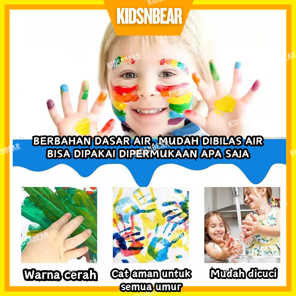 

MilL [KIDSBEAR] Finger Paint - Cat Air - Finger Paint Set - Cat Lukis Anak - Washable Finger Paint -