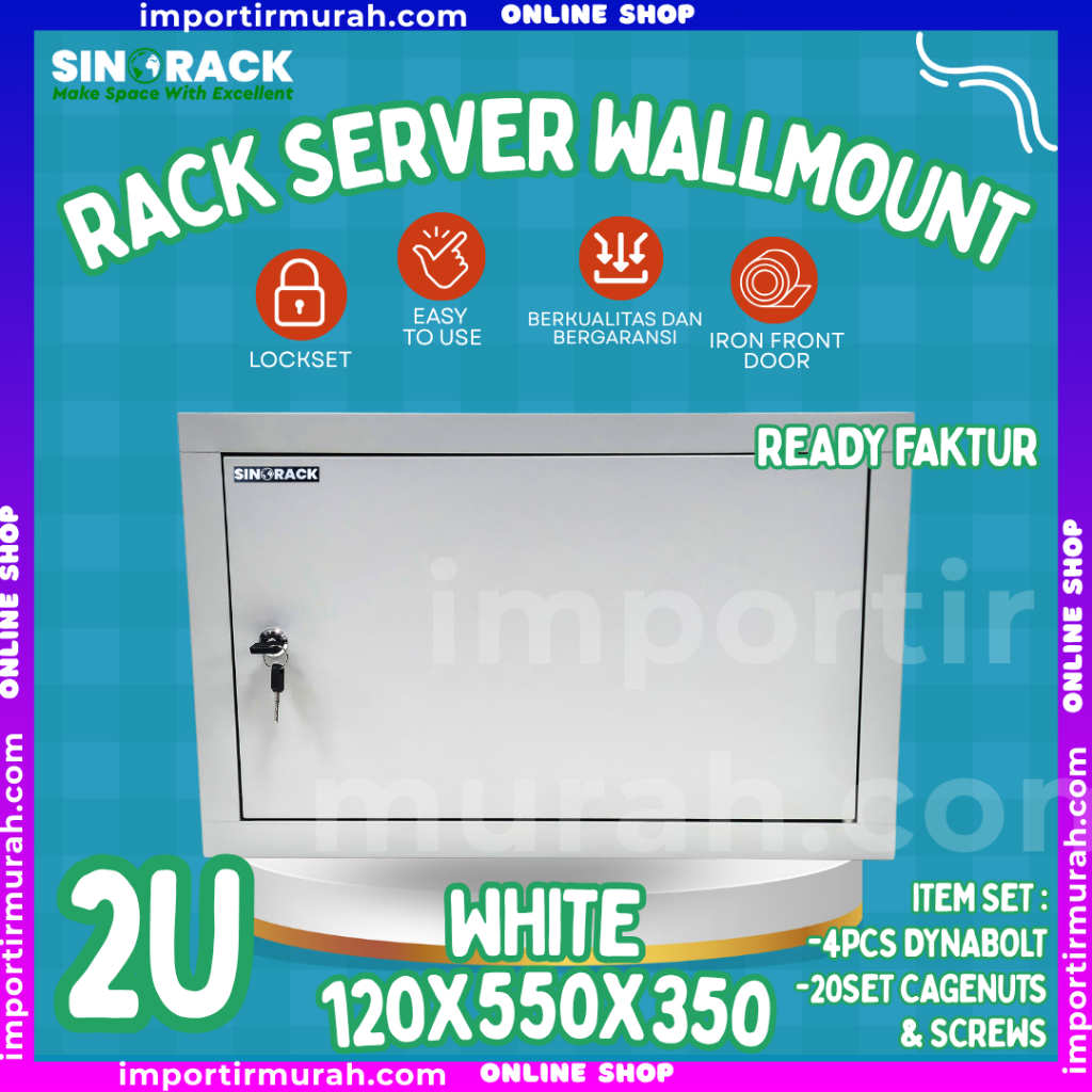 RACK SERVER 2U WALLMOUNT WHITE RAK KABINET JARINGAN INTERNET